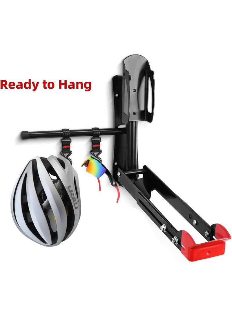 Arabest Swivel Bike Wall Mount, No Heavy Lifting Garage Bike Rack Tri-Level Adjustment for 20"-29" Wheels Holds Road, MTB up to 77lbs Space Saving Foldable Design - Image 2